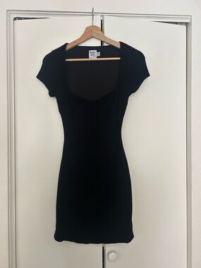 knee length dresses for ladies Bonnee Off Shoulder Lace Mini Dress Black main image 1